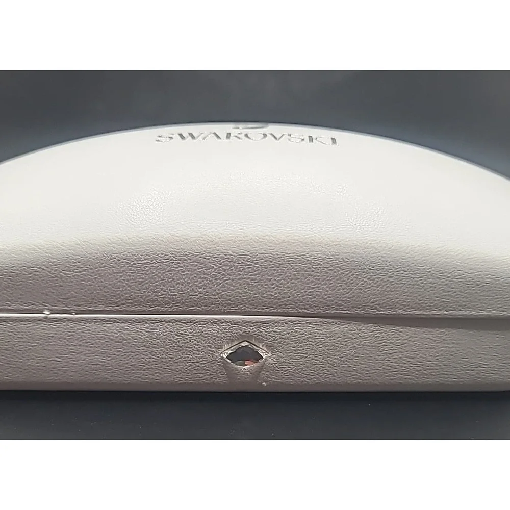 Swarovski Eyeglass Case ONLY White Good Hard Shell Swan Logo Protective